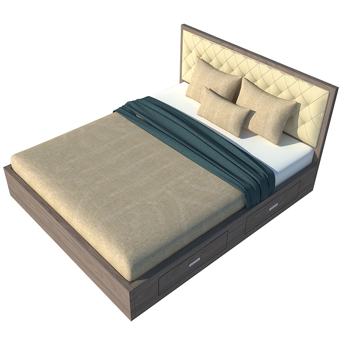 Giường ngủ gỗ công nghiệp bọc nệm OHAHA - GN019