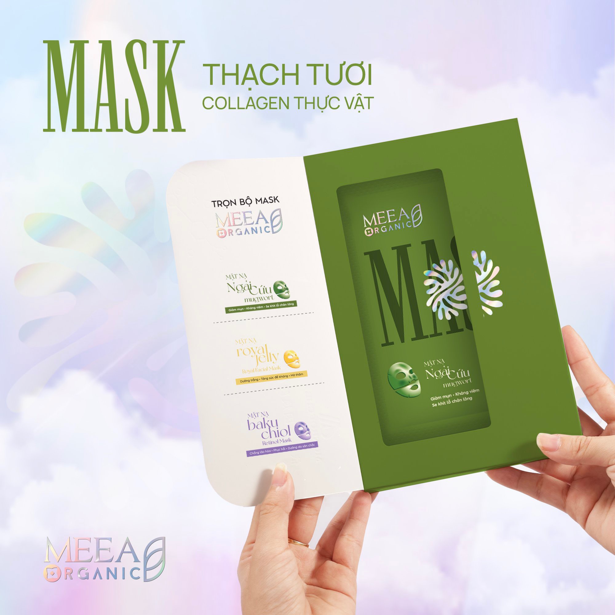 Mask Thạch Tươi Collagen Ngãi Cứu Mugwort Mask Meea Organic Chính Hãng