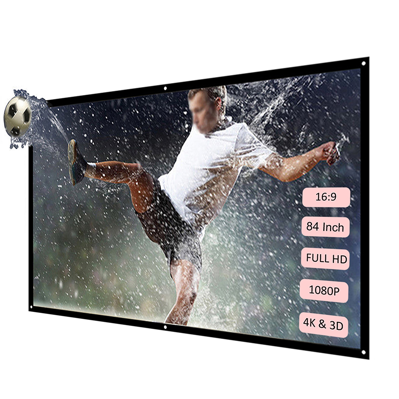 Màn Hình Máy Chiếu Di Động 84 Inch H84 HD 16: 9 White Dacron Có Thể Gập Lại Treo Tường