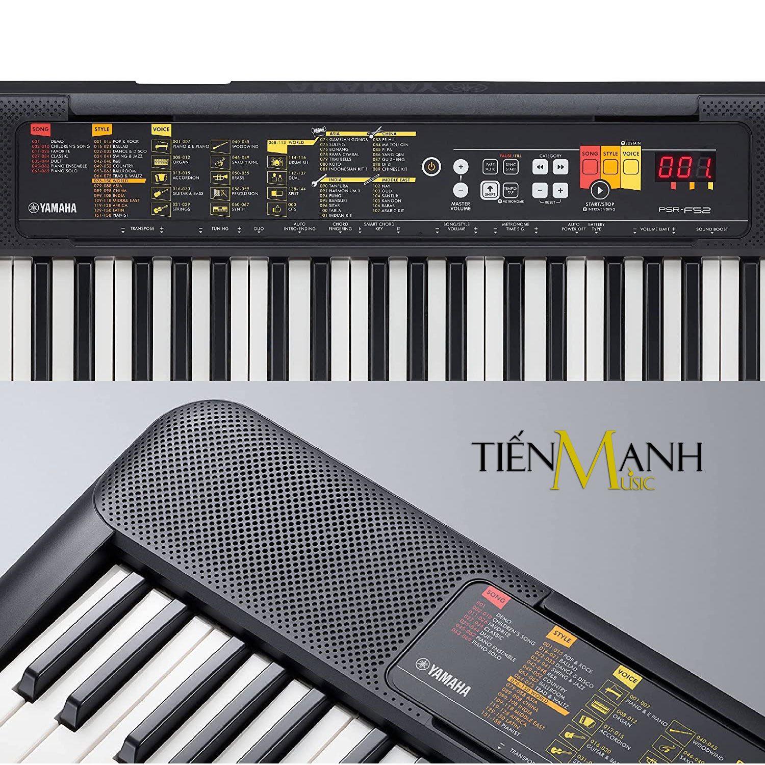 Bộ Đàn Organ Yamaha PSR-F52 - Đàn, Chân, Bao, Nguồn - Keyboard PSR F52 Có tem chống hàng giả bộ CA Hàng Chính Hãng - Kèm Móng Gẩy DreamMaker