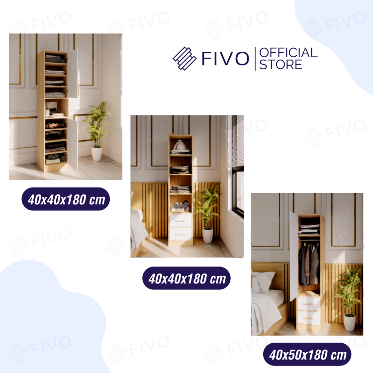 Tủ Quần Áo Gỗ FIVO FC05 Chất Liệu Gỗ Chống Ẩm Cao Cấp, Đa Dạng Mẫu Mã, Có Nhiều Ngăn Chứa Đồ Tiện Dụng - Màu Gỗ Trắng