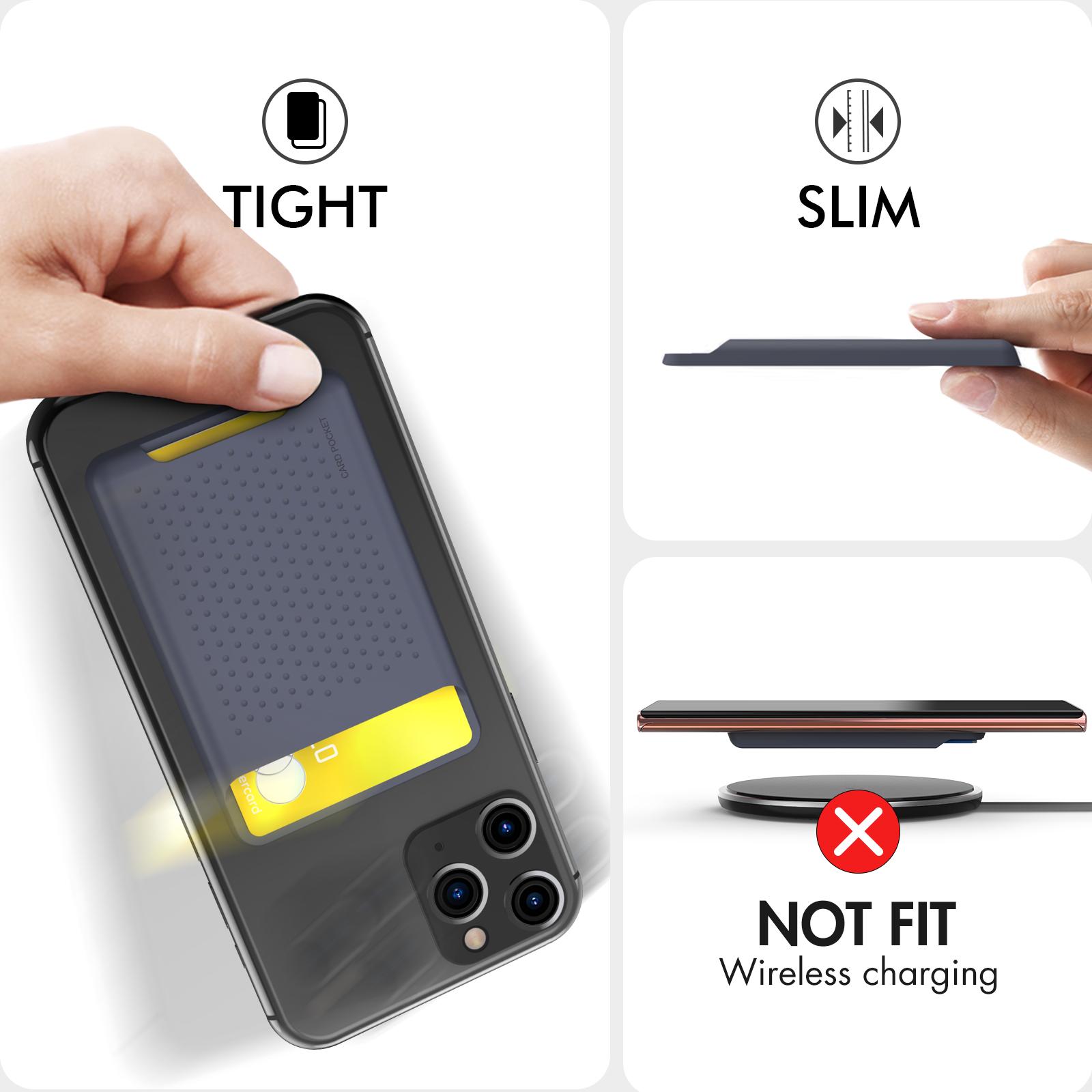Silicone Adhesive Mobile Phone Back Card Sleeve Solid Color Card Holder Compatible For Iphone