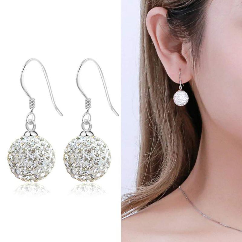 Bông tai bạc pha lê lấp lánh