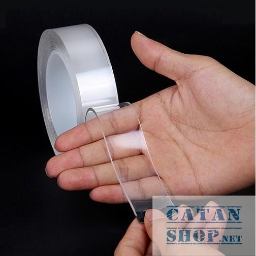 ️️1 cuộn băng keo 2 mặt trong suốt chất liệu silicon Nano siêu dính dài 3 mét Keo dán nano 2 mặt GD337