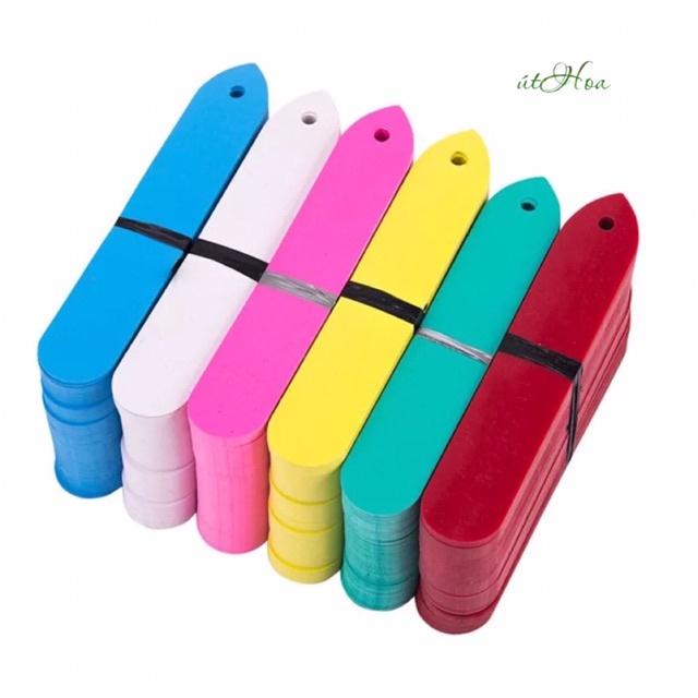 Set 100 thẻ tag nhựa ghi tên hoa và cây cảnh đầu nhọn và tròn nhiều màu
