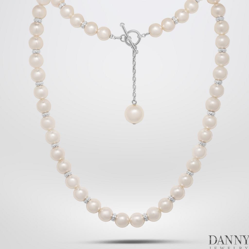 Vòng Cổ Danny Jewelry Ngọc Ốc Phối Bạc 925 Xi Rhodium D6235100012