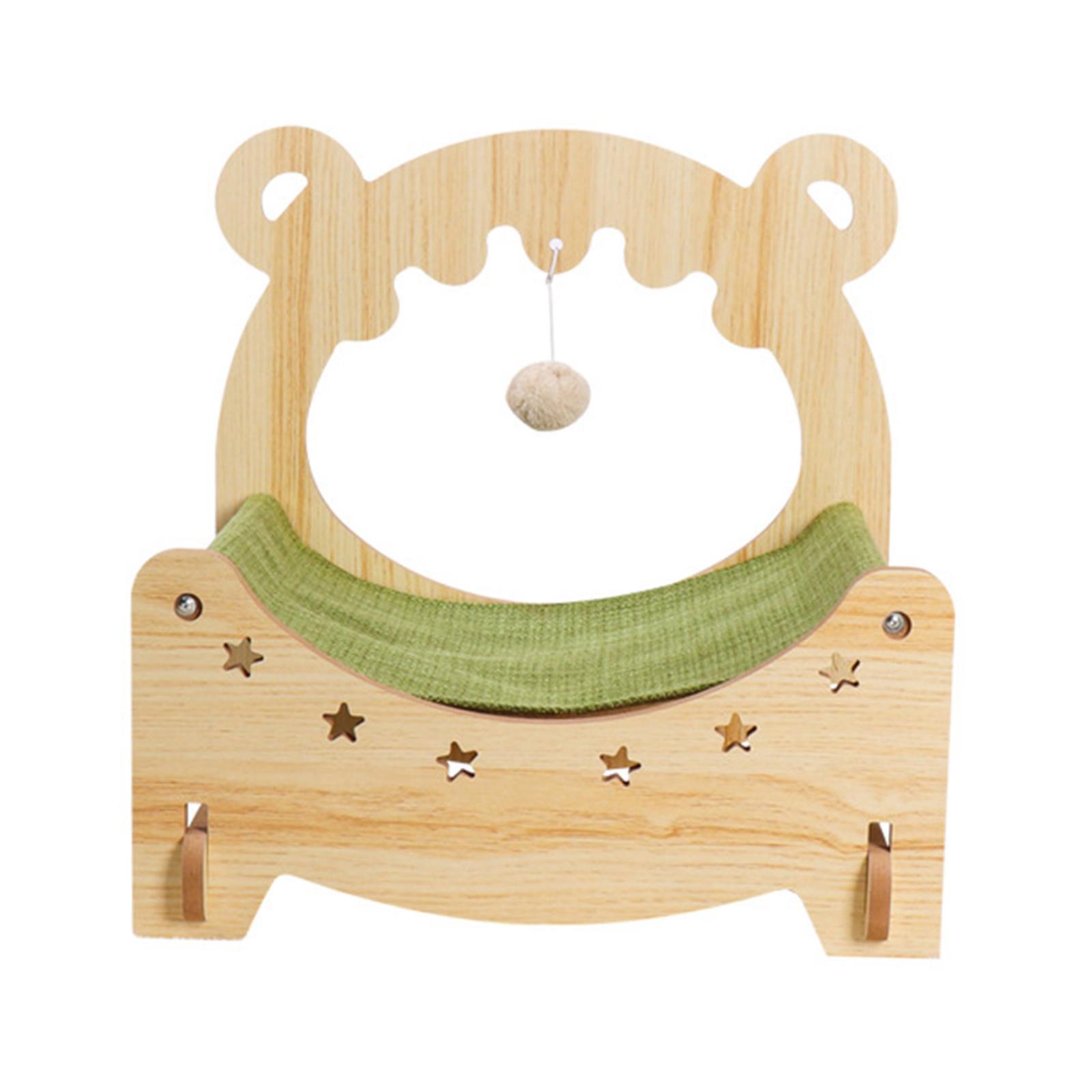 Wooden Cat Bed Hammock Elevated Cat House Sleeping Nest for Cat Rabbit Puppy