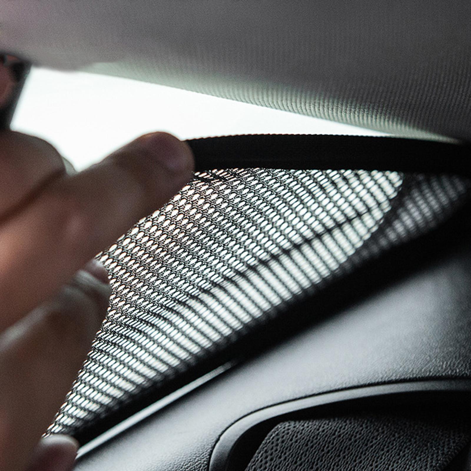 Set of 2 Window Sunshade Cover Triangular Net Protector for Tesla Model 3
