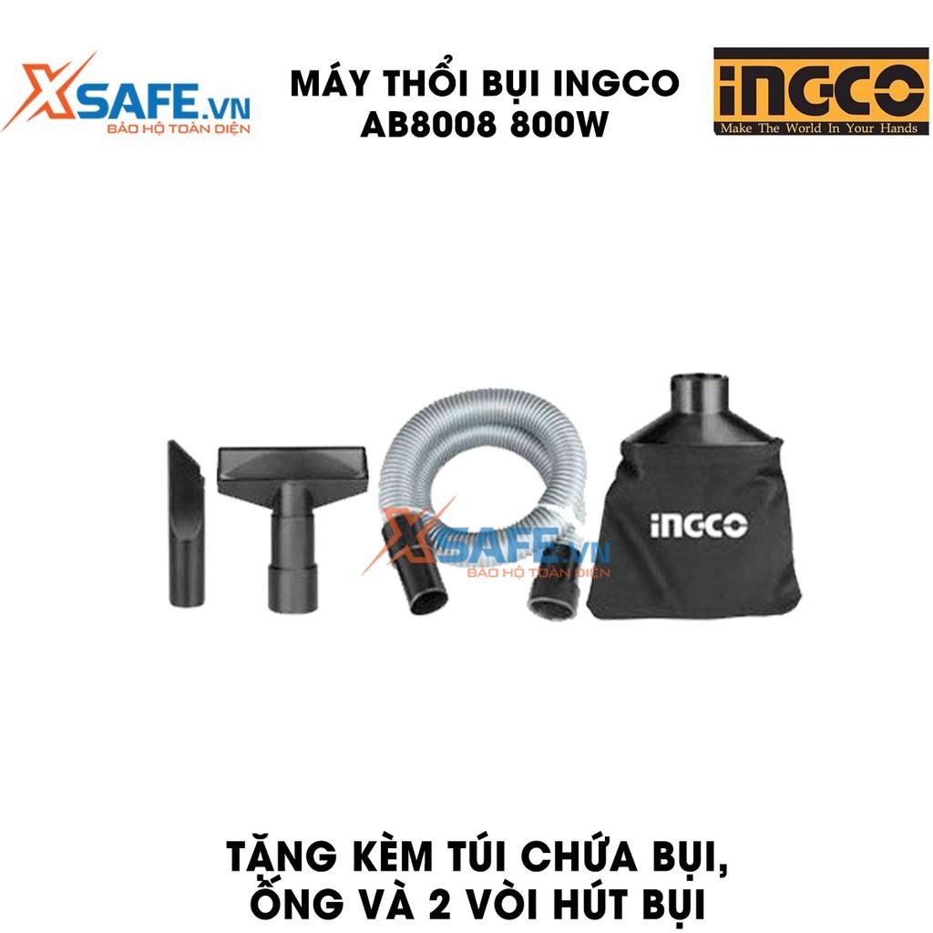 Máy hút, thổi bụi INGCO AB8008 công suất 800W Tặng kèm túi đựng bụi, ống hút và 2 ống hút bụi - Hút thổi bụi 2 trong 1