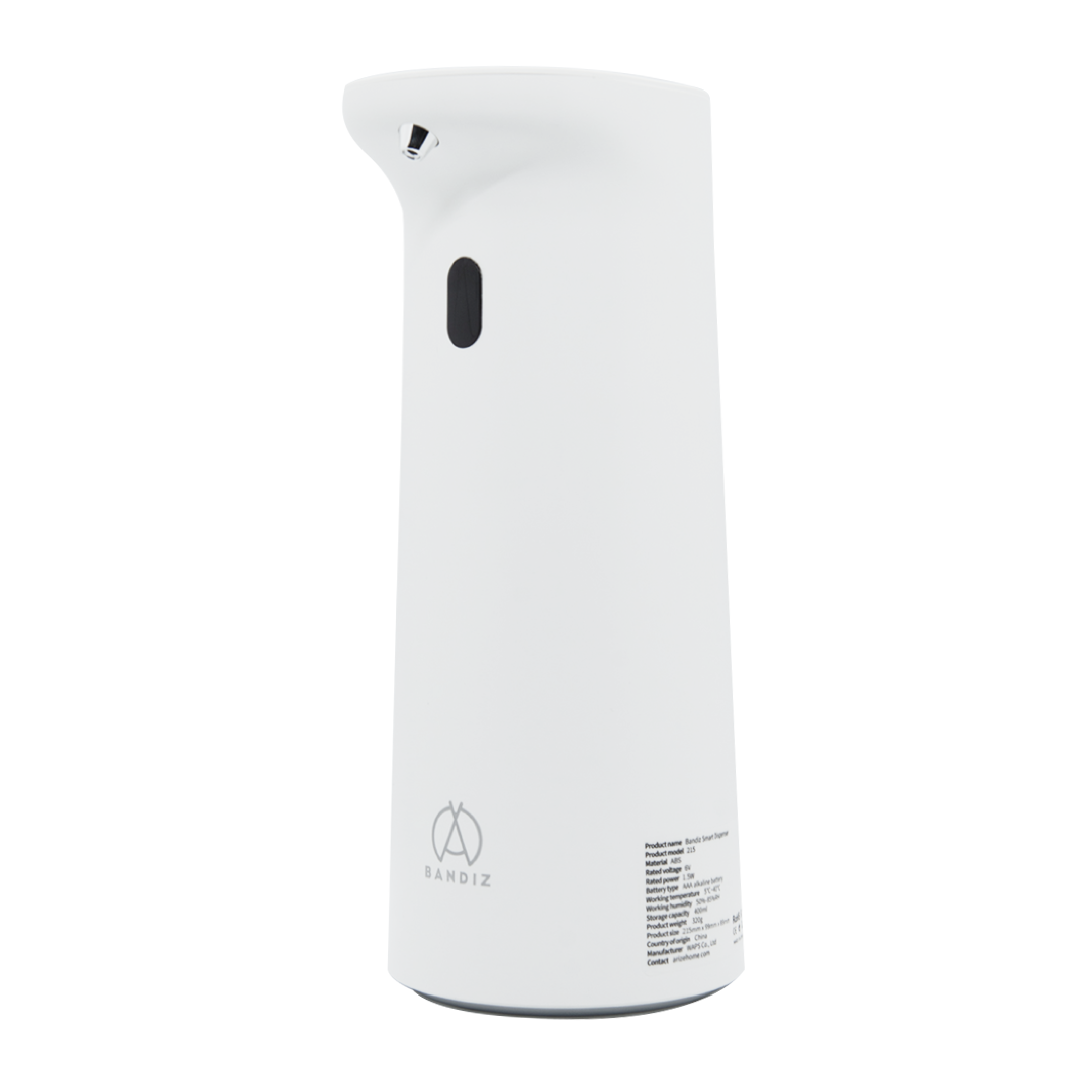 Máy Tạo Bọt Rửa Tay Cảm Biến Tự Động ARIZE Bandiz Smart Dispenser Màu Trắng