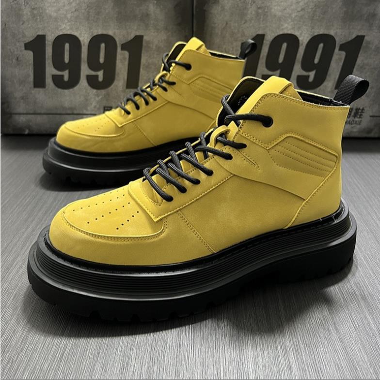 Hàng cao cấp Giày nam cao cổ, boot cổ cao, bốt nam tăng chiều cao 6,5 cm Zip New