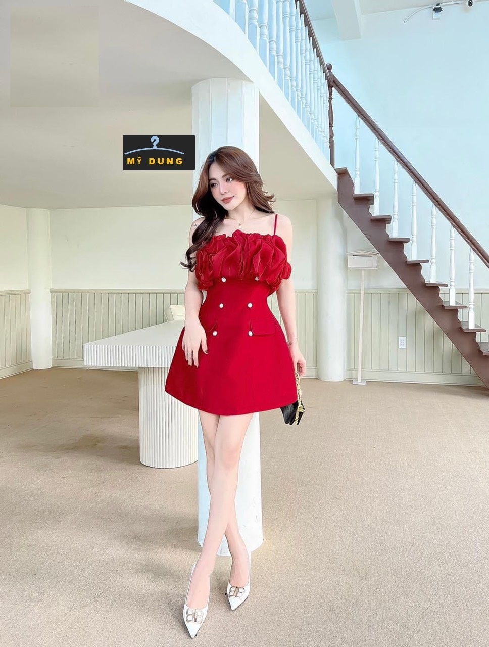 ĐẦM 2S PHỐI VOAN NHÚN NGỰC- NHẸ NHÀNG- GỢI CẢM