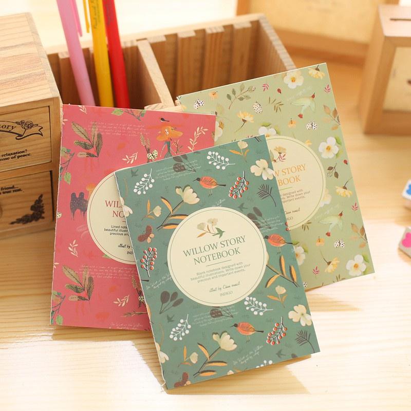 Sổ tay Mini họa tiết hoa và chim dễ thương bắt mắt
