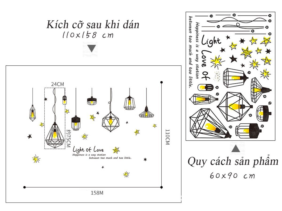 ĐÈN TREO VÀNG ĐEN MỚI