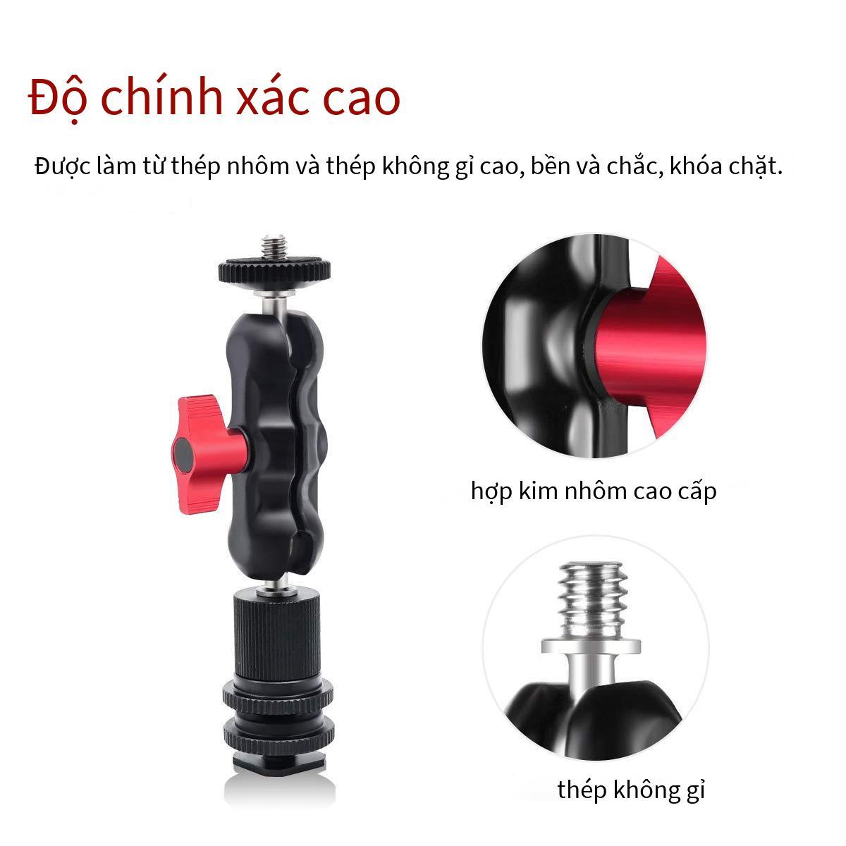 Vận Chuyển Nhanh JMSUZ Mini Full Kim Loại Giá Đỡ Màn Hình Cánh Tay Ma Thuật Hai Đầu Tay Micro SLR Phụ Kiện Hạt Đậu Kẹp Nhỏ
