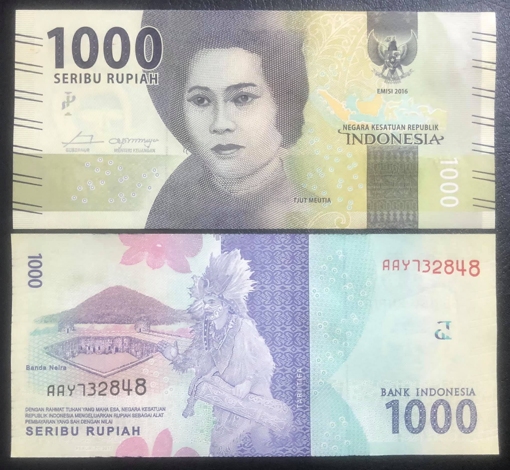 Tiền cổ Indonesia 1000 rupiah sưu tầm