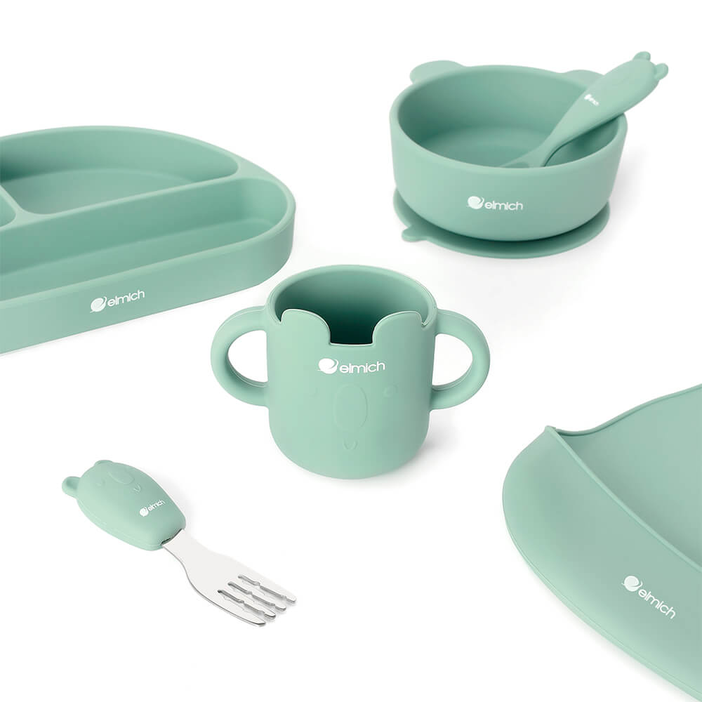 Bộ Ăn Dặm 7 Món Silicone Cao Cấp Elmich Babycare EL-0011, Hàng Chính Hãng, An Toàn Sức Khỏe -JoyMall