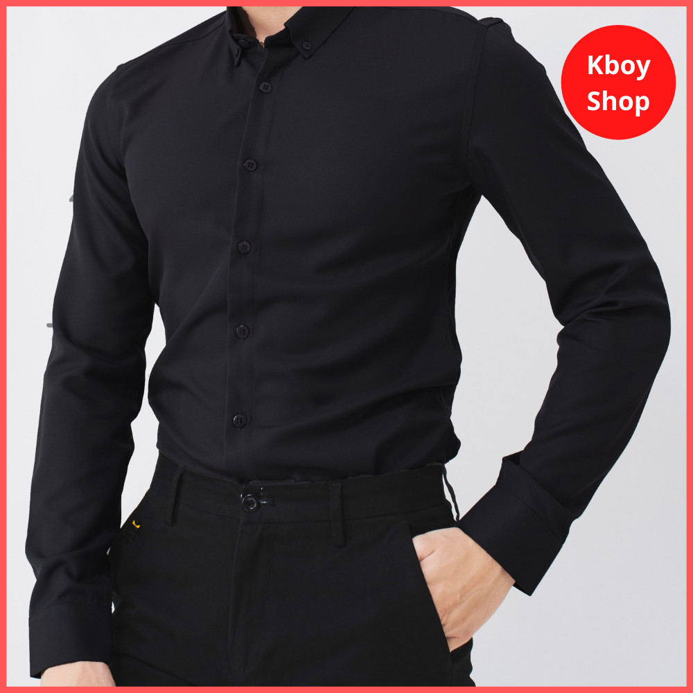 Áo Sơ Mi Nam Cotton Spandex Vải Co Giãn Form Slimfit Mềm Mịn Thấm Hút Tốt Có Bigsize - A068-1
