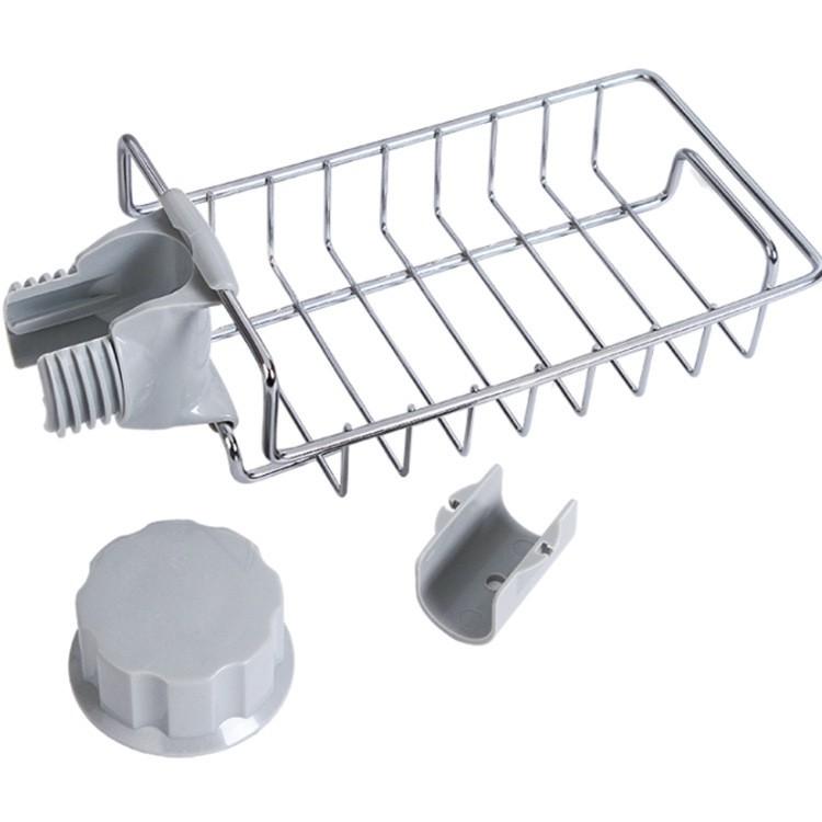 Khay Inox Gắn Vòi Nước Đựng Vật Dụng Rửa Chén - Giỏ Đựng Đồ Rửa Bát