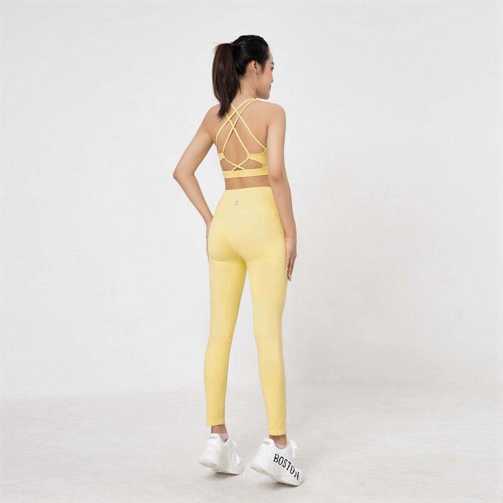 Bộ quần áo tập yoga gym aerobic nữ bra 3 lớp chắc chắn phối legging cạp cao - S210513