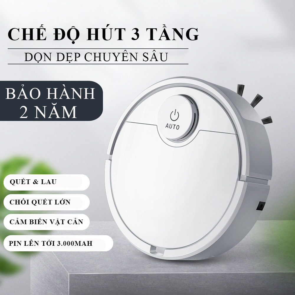 Robot Hút Bụi Thông Minh Thế Hệ Mới ES300 Pro 2021 Siêu Mạnh Mẽ Tích Hợp Cảm Ứng Chạm, Kiêm Lau Nhà Bản Nâng Cấp