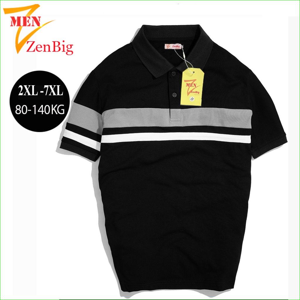 Áo thun polo nam Zenbig cổ bẻ tay ngắn, vải cá sấu cotton thoáng mát, co giãn dành cho người mập người béo big size