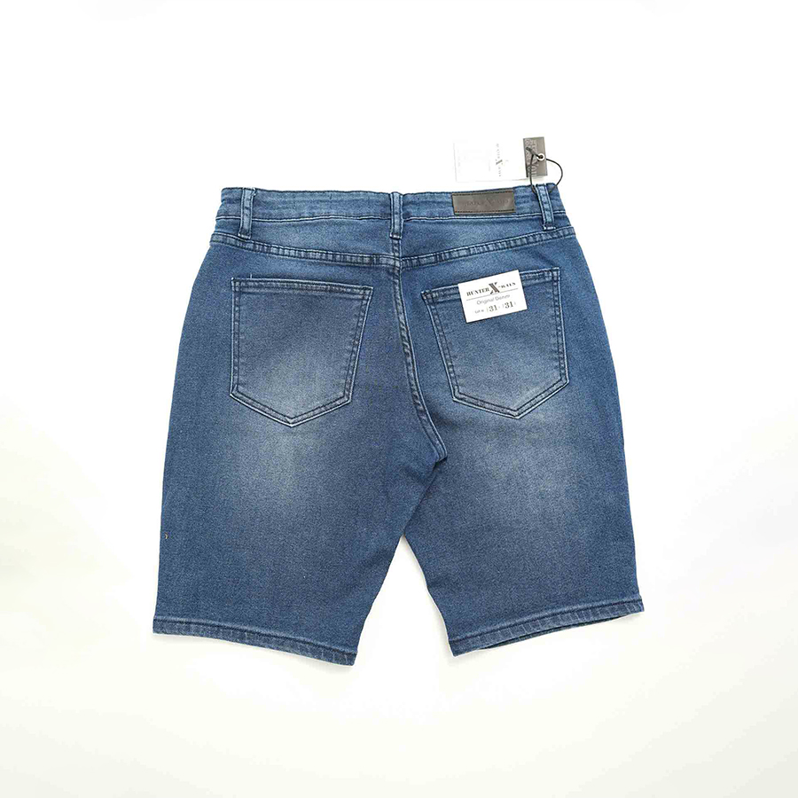 Quần Short Jeans Nam Cao Cấp HUNTER X-RAYS Form Slimfit Thun Màu Xanh S71