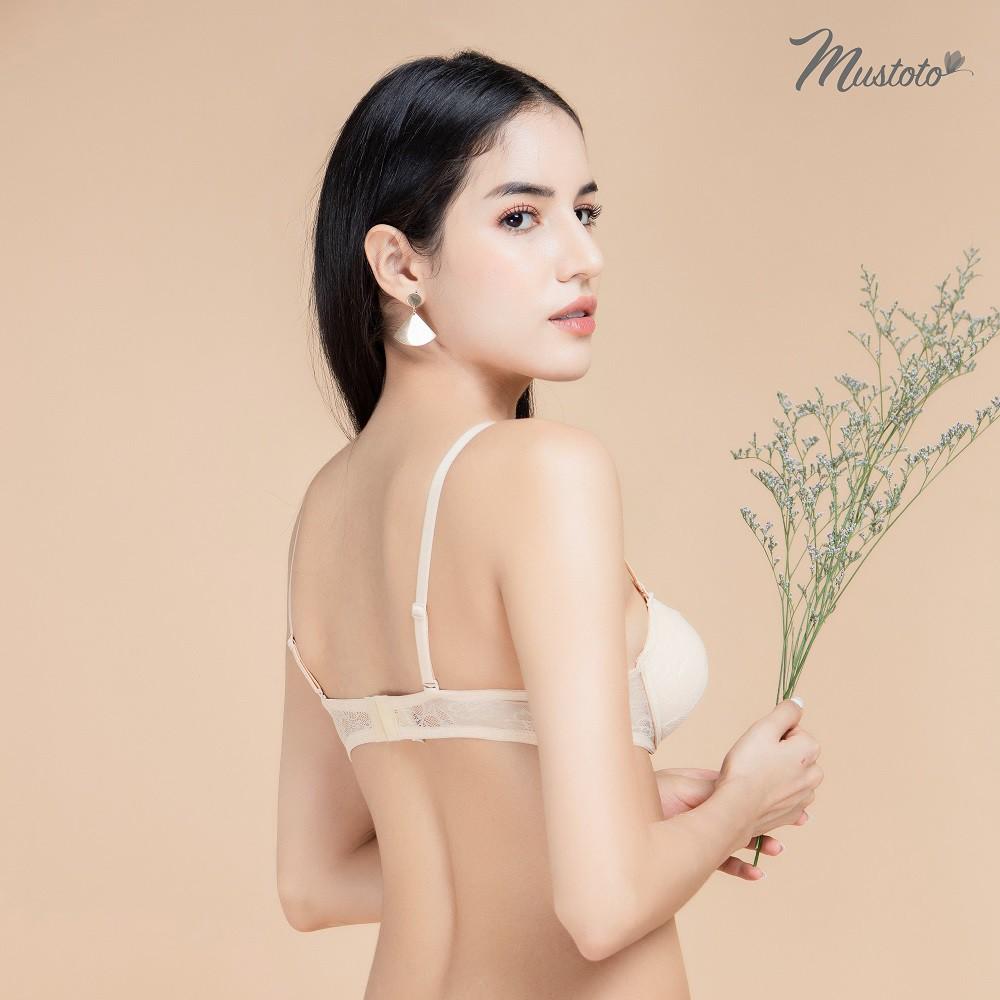 Áo Lót Nữ Ren Mút Dày 3.5cm Nâng Ngực Bra Plumeria (Mustoto MA0501)