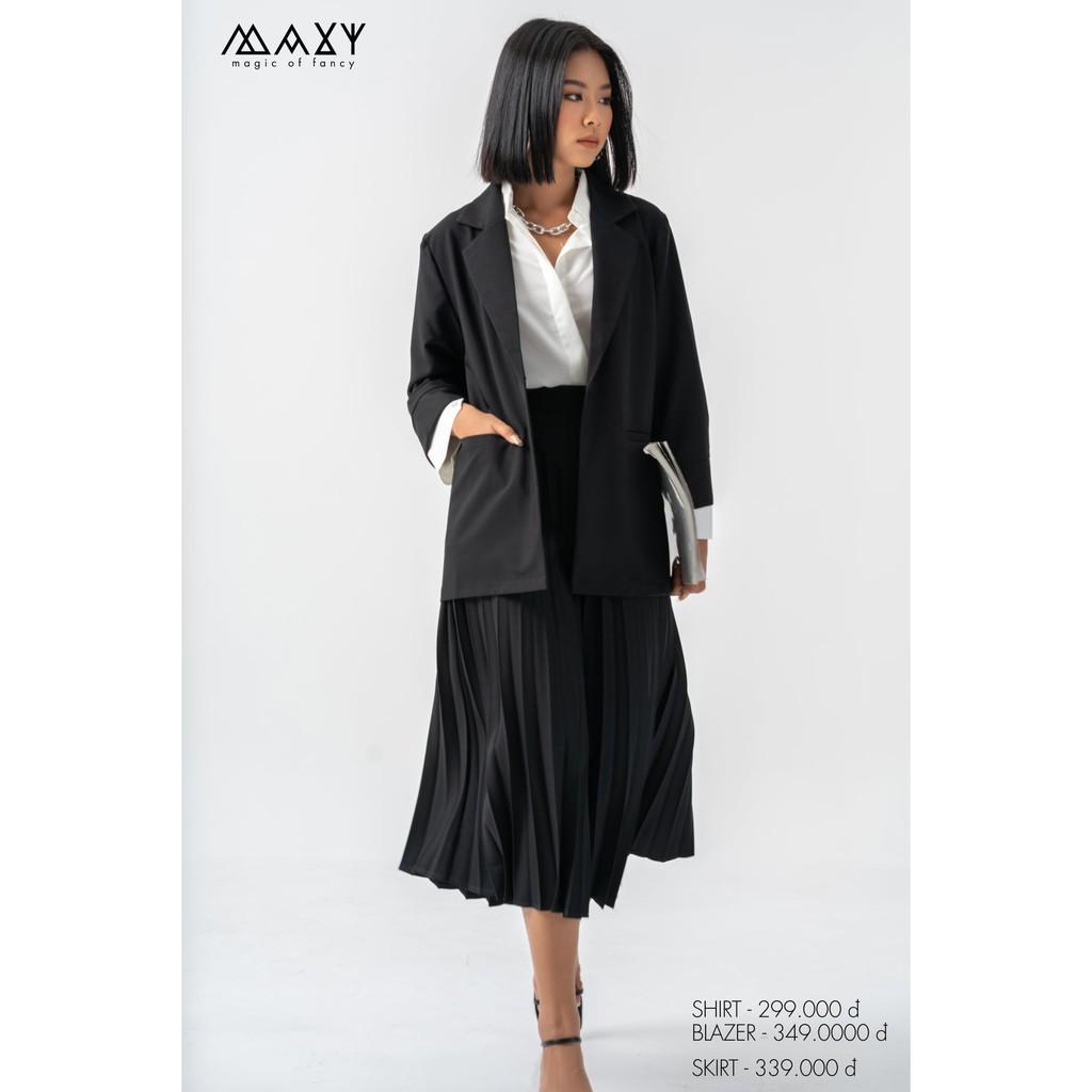Áo khoác blazer phong cách Hàn Quốc black blazer Maxy Workshop
