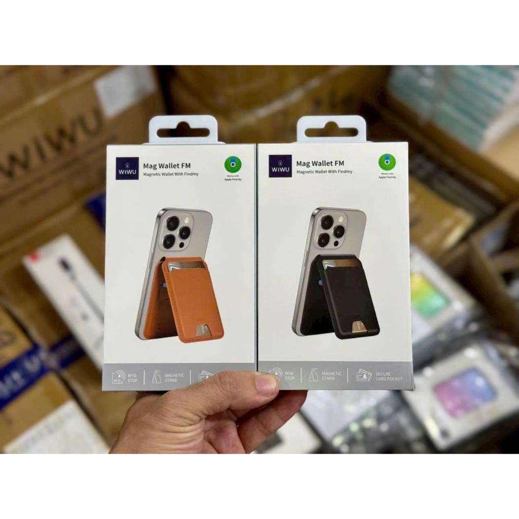 VÍ DA WiWU Mag Wallet FM ( gắn định vị) WM-005 - Kiêm Giá Đỡ, Nhỏ Gọn - Tiện Lợi Cao Cấp Chính Hãng