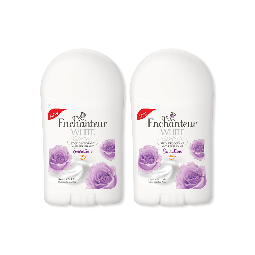 Combo 2 Sáp khử mùi trắng da Enchanteur Sensation 40g/chai