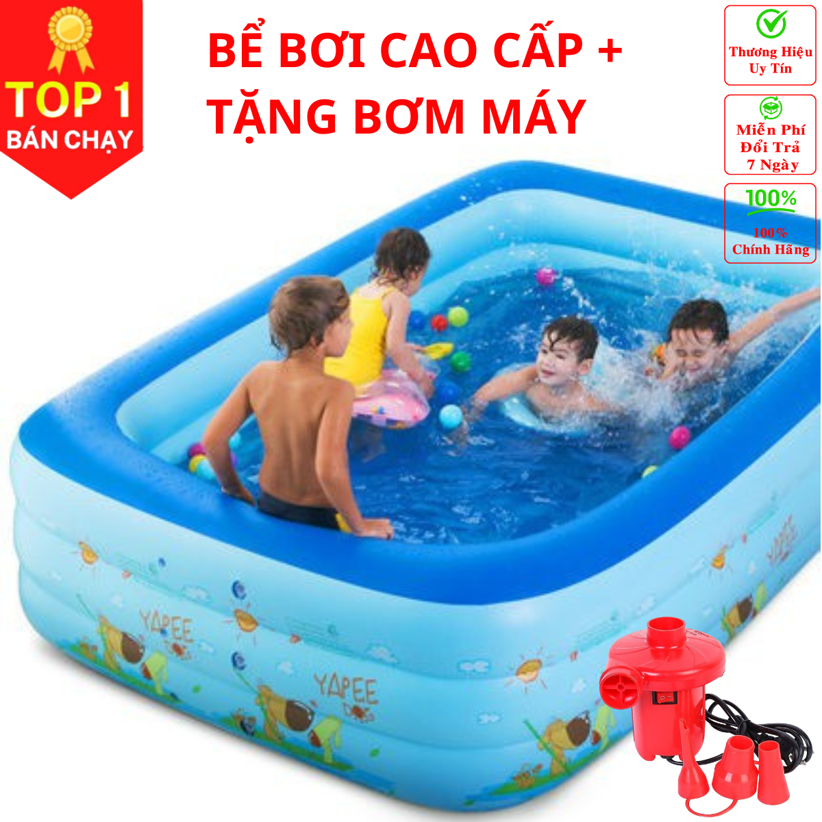 [LOẠI XỊN] (FREE SHIP)Bể Bơi Phao Bơi Trong Nhà Cho Trẻ Em, Hồ Bơi Tắm Cho Bé Dày Dặn - Chính hãng Amalife