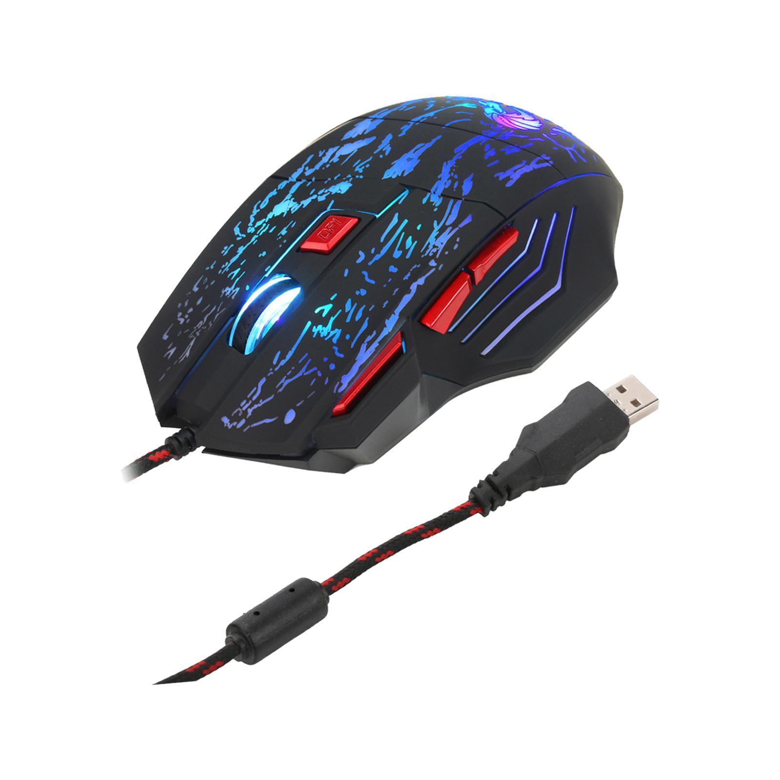 Wired Gaming Mouse PC Accessories Spare Parts 1600DPI Durable Adjustable DPI