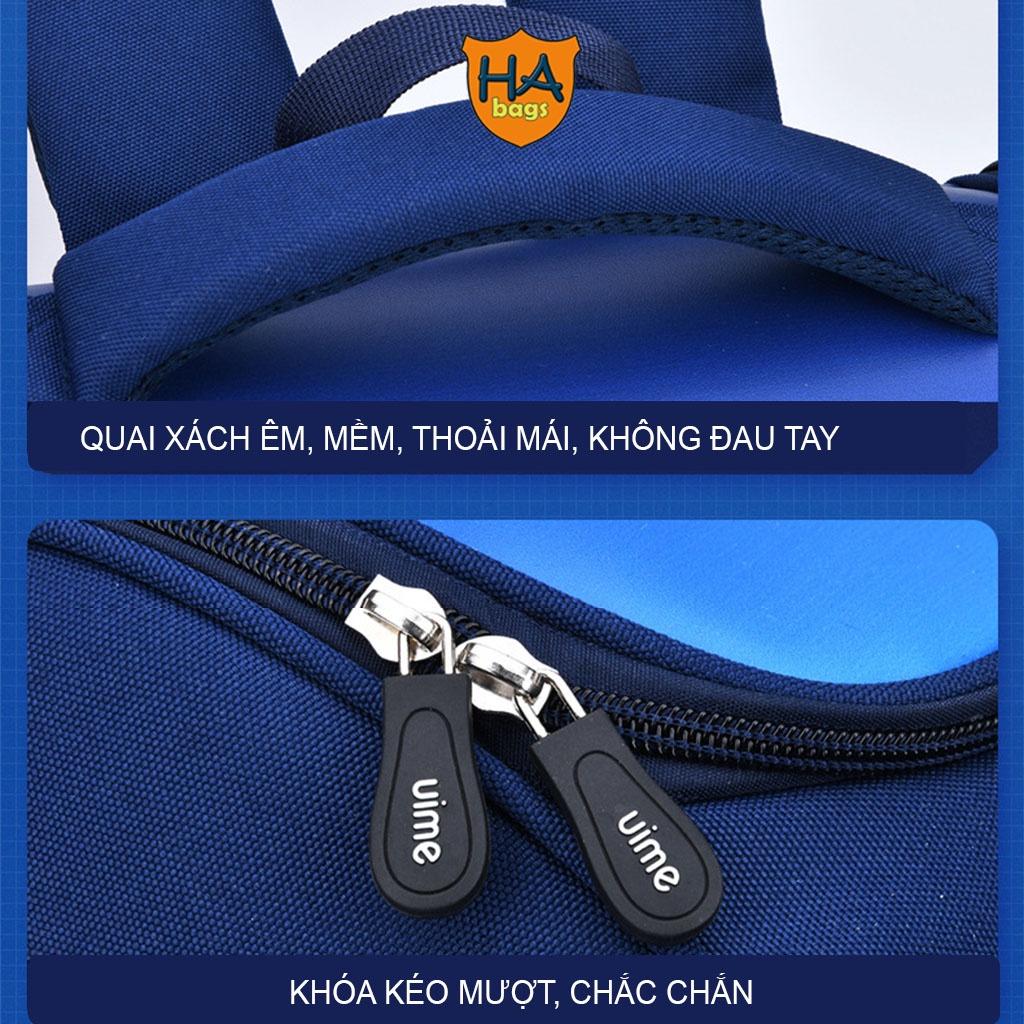 Balo đi học chống gù HA1009, cặp siêu nhẹ cho học sinh tiểu học kích thước 38x28x16cm