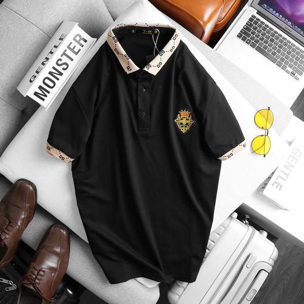 Áo thun Polo nam cổ bẻ thêu logo trắng đen vải cá sấu Cotton trẻ trung MANLY STYLE
