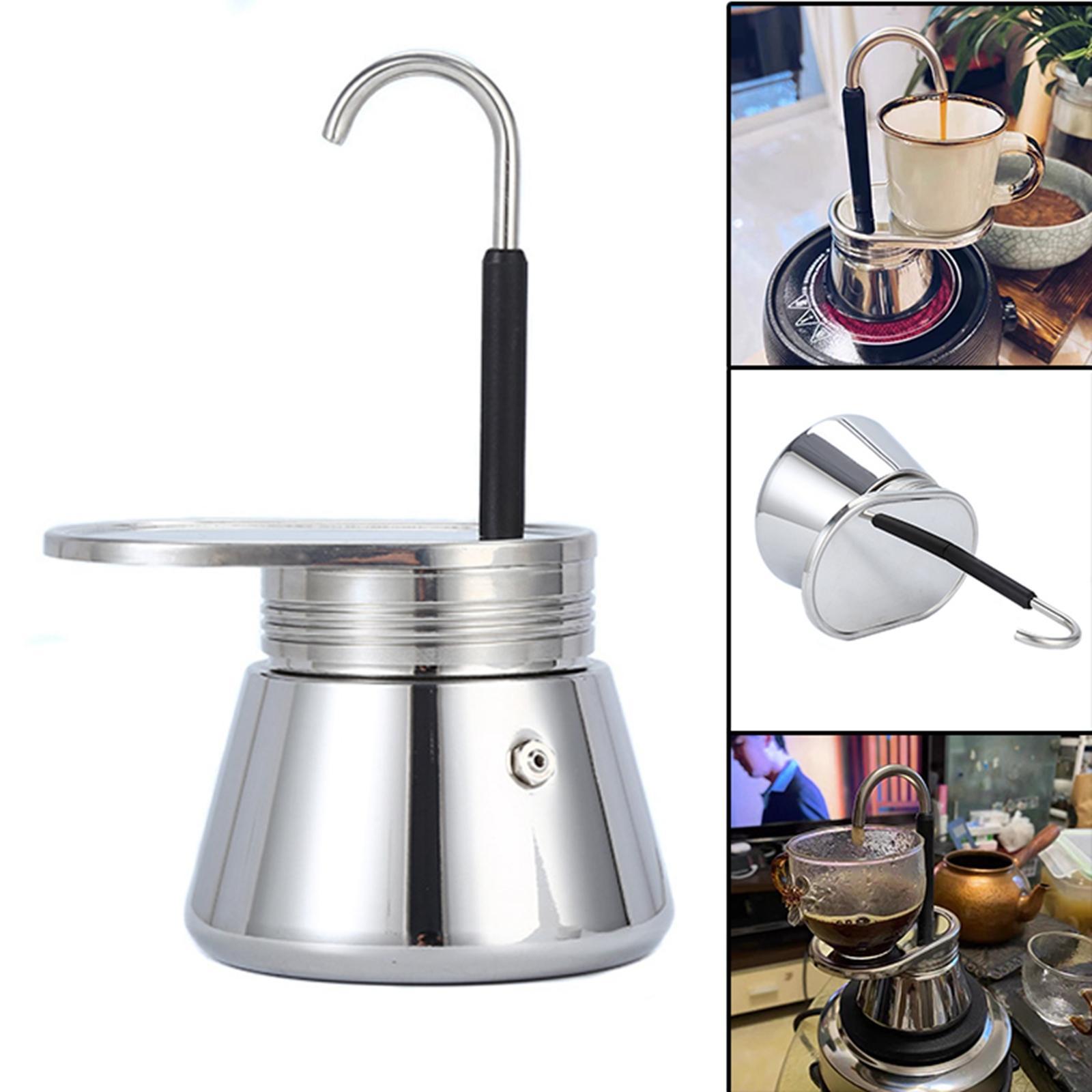 Camping Italian Style Moka Stovetop Espresso Maker Stainless Steel Durable.