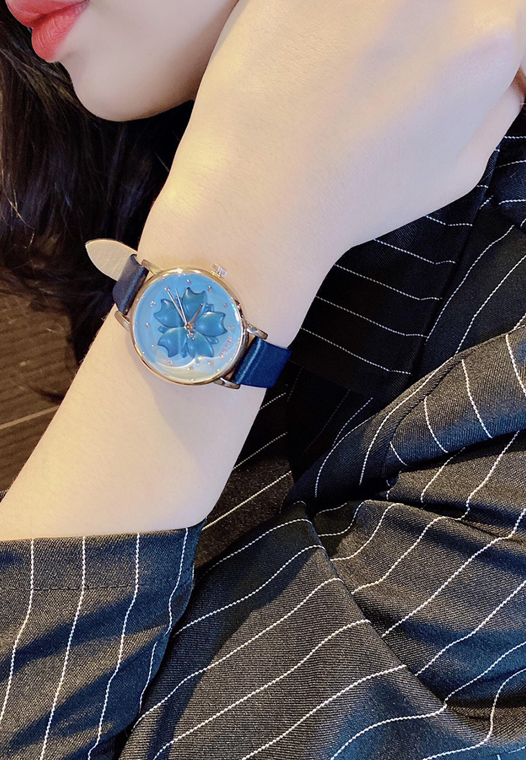 Đồng Hồ Nữ Julius Hàn Quốc JA1000 Dây Da Màu Xanh Tươi Trẻ