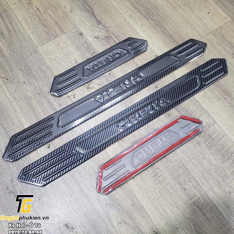 Bộ Ốp bậc cửa, Nẹp bước chân carbon, cacbon Hyundai Creta
