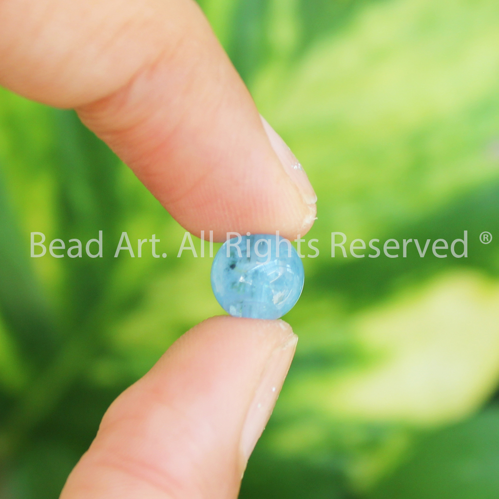 9MM Đá Aquamarine Tự Nhiên Xanh Biển Loại AAA, Hải Lam Ngọc, Đá Phối Vòng Tay Phong Thuỷ, Chuỗi Hạt, Mệnh Thuỷ, Mộc - Bead Art