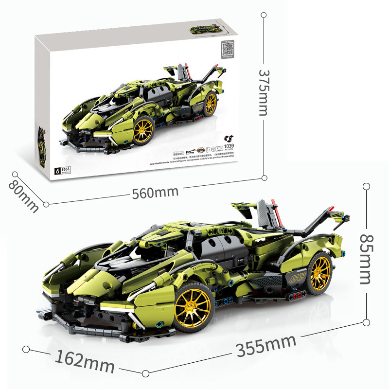 Đồ Chơi Lắp Ráp Mô Hình Siêu Xe Thể Thao Lambo V12 Vision GT 8553 Điều Khiển Từ Xa Với 1039 Mảnh Ghép