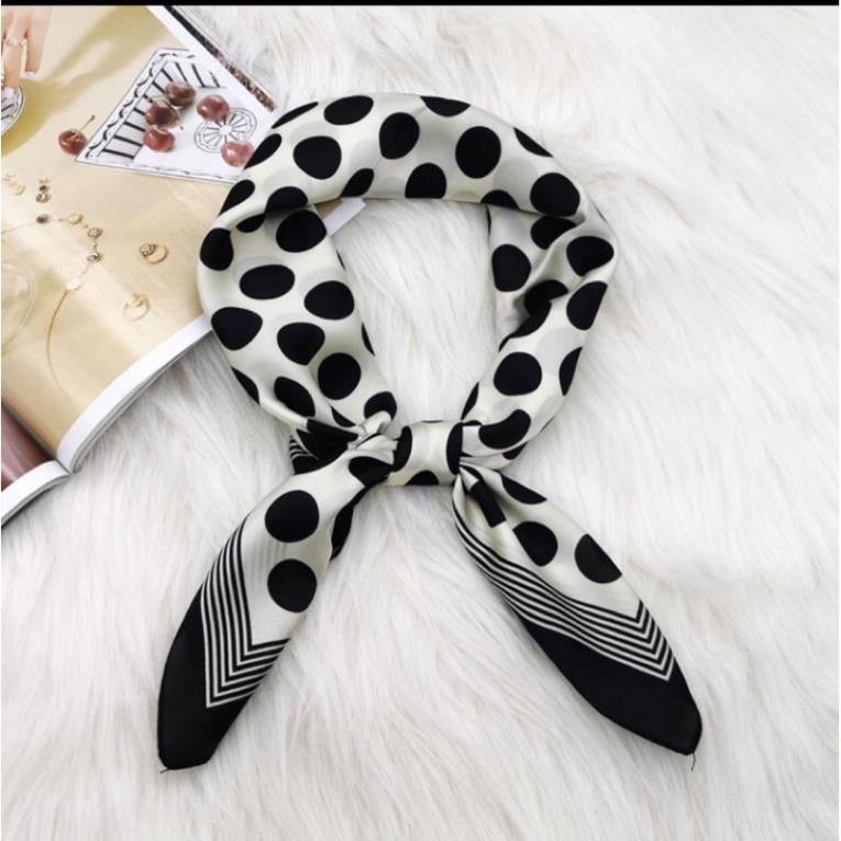 Khăn Lụa Vuông Cao Cấp , Khăn Lụa Cầm Tay Ô Vuông Chất Liệu Lụa Chiffon 70x70cm _,,