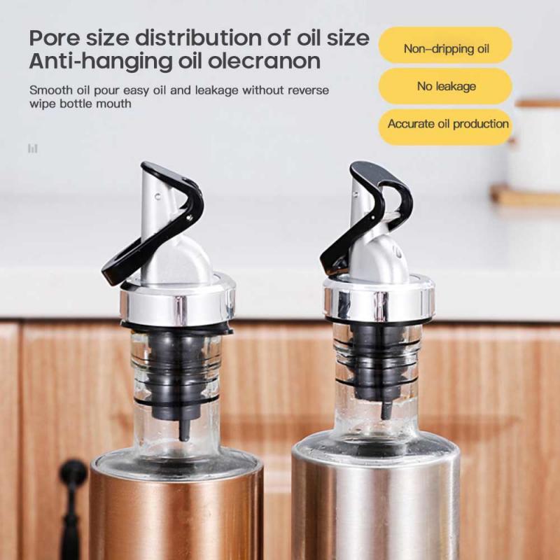 3Pcs Oil Bottle Stopper Seal Leak-proof Silicone Nozzle Sprayer Liquor Dispenser Wine Pourer Flip Top Stopper Kitchen Bar Tools