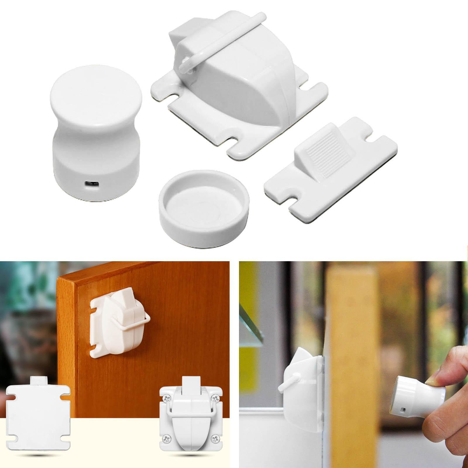 Baby Safety Child Proof Magnetic Locks with 1 Key for Cabinet,Cupboard,Drawer,Wood Doors