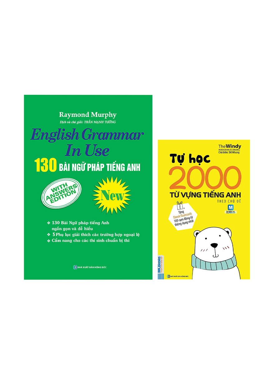 Combo 130 Bài Ngữ Pháp Tiếng Anh - English Grammar In Use + Tự Học 2000 Từ Vựng Tiếng Anh Theo Chủ Đề _MT