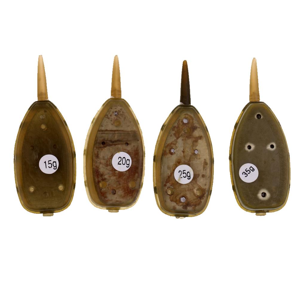 4Pcs/Set In-line Method Feeder Fishing Feeder Lead Sinker Terminal Tackle