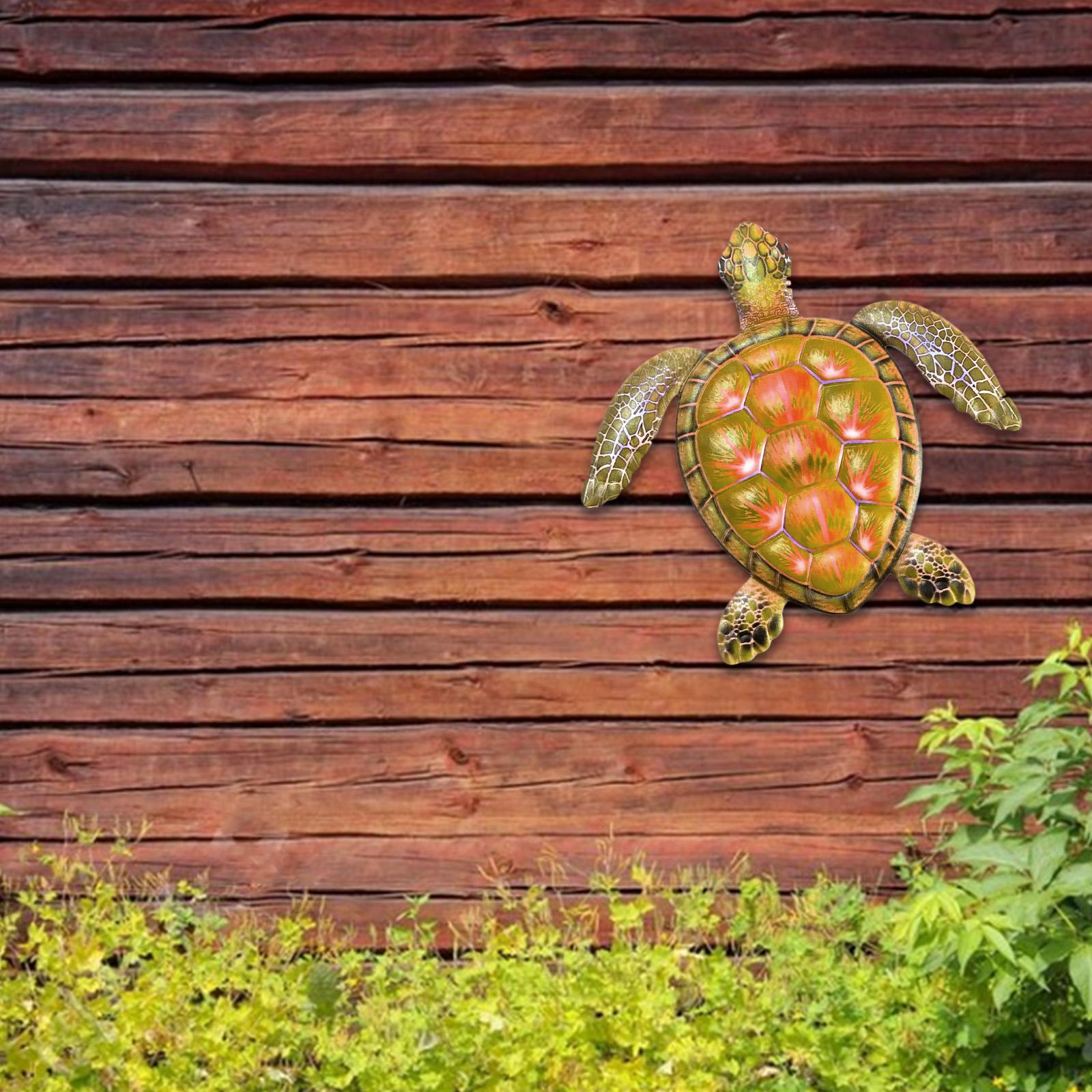 2x Natural Style Metal Wall Decor Animal Ornament Turtle Decoration for Home