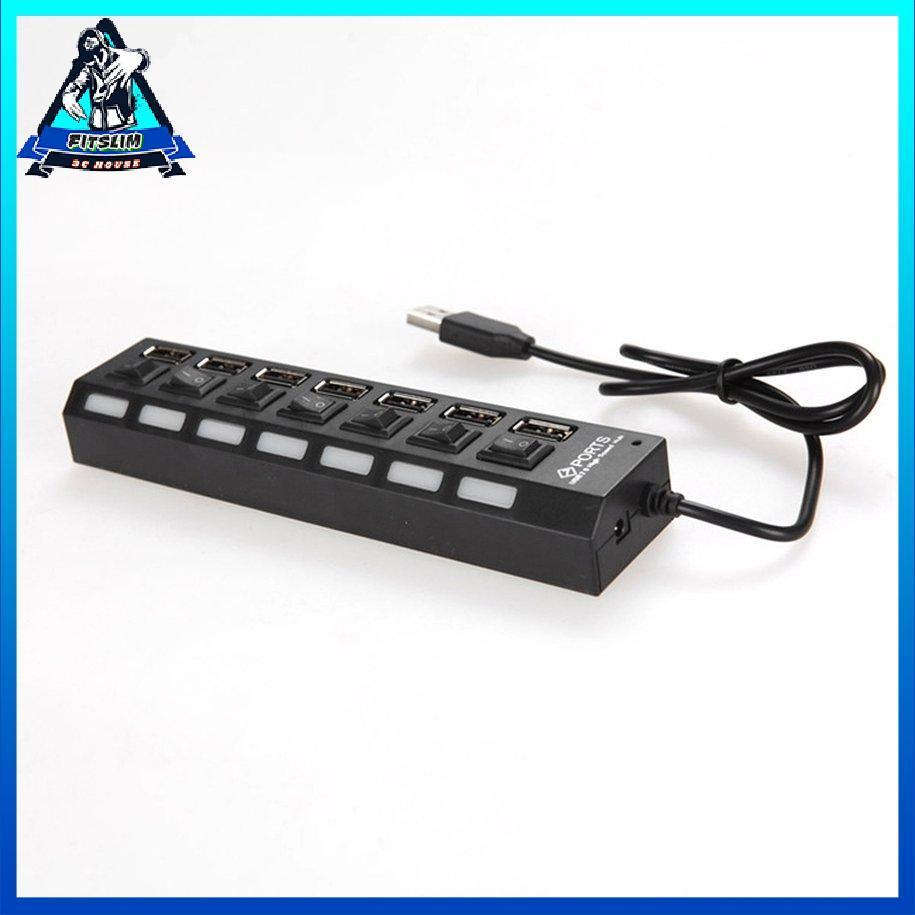 7 cổng Bộ điều hợp USB 2.0 Đa giao diện Đèn báo công tắc độc lập Hub