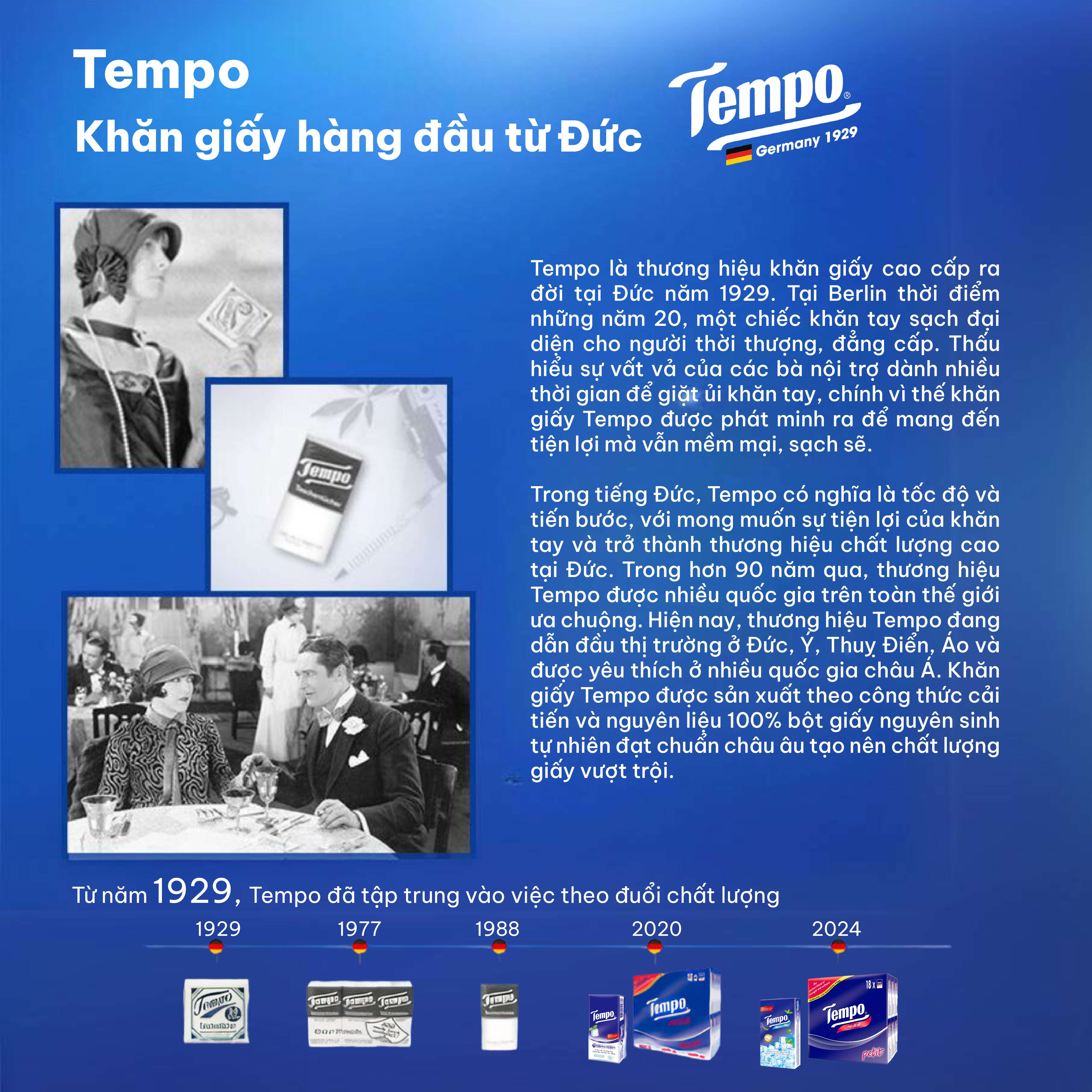 [GÓI LẺ] Khăn giấy rút cao cấp Tempo Hương Đào  - 4 lớp bền dai, an toàn cho da - Thương hiệu Đức (1 gói/90 tờ)