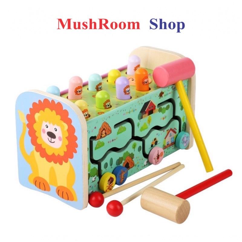 Đồ Chơi Đập Chuột Đa Năng Kèm Đàn MushRoom Shop Bằng Gỗ Cao Cấp Cho Bé