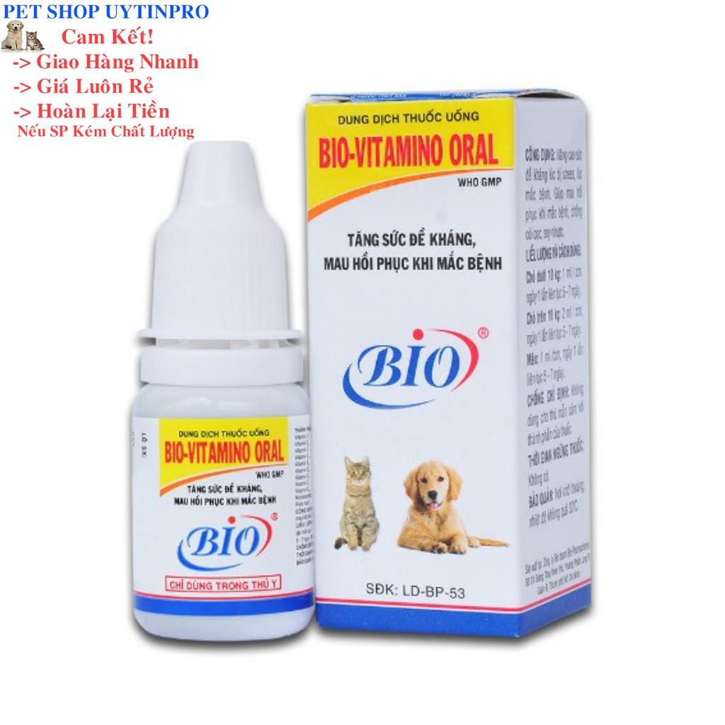 BIO VITAMINO TĂNG SỨC ĐỀ KHÁNG CHO PET THÚ CƯNG CHÓ MÈO chai 10ml